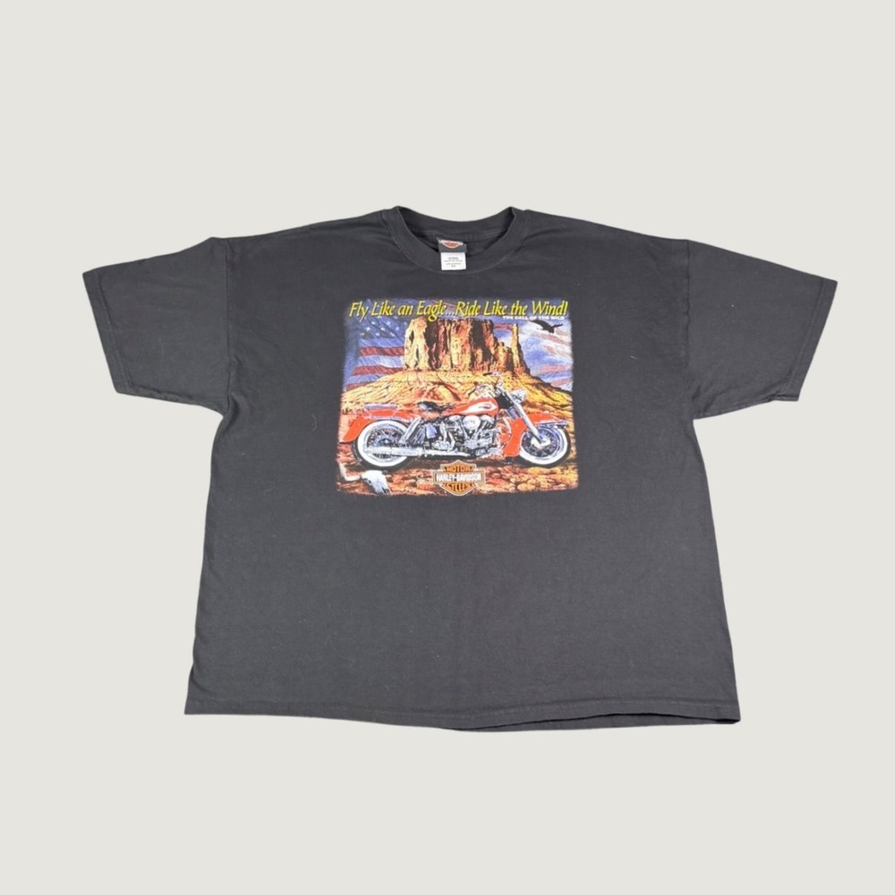 Harley Davidson T-Shirt Mens 2XL Black Capitol Lansing MI Biker Graphic Tee USA